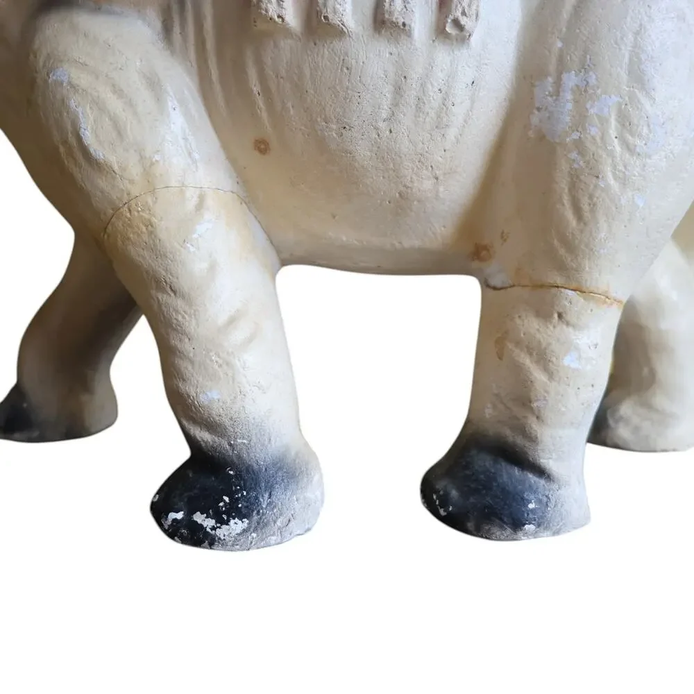 Vintage Chalkware Elephant Figurine MCM Circus Decor 13” Repaired Leg